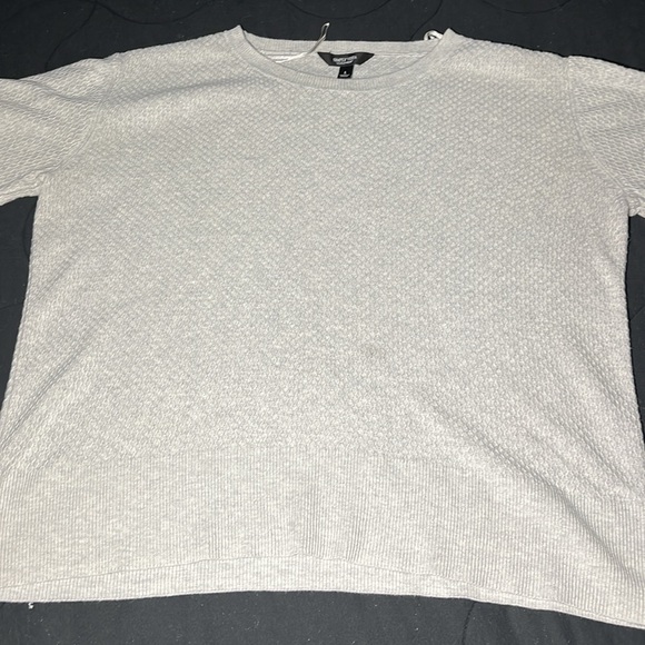 Simply Vera Vera Wang Women’s Textured Sweater - Size L, Gray - Picture 4 of 7